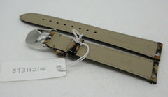 New Michele 16mm Leather Strap Cheetah Stainless Steel Buckle OEM