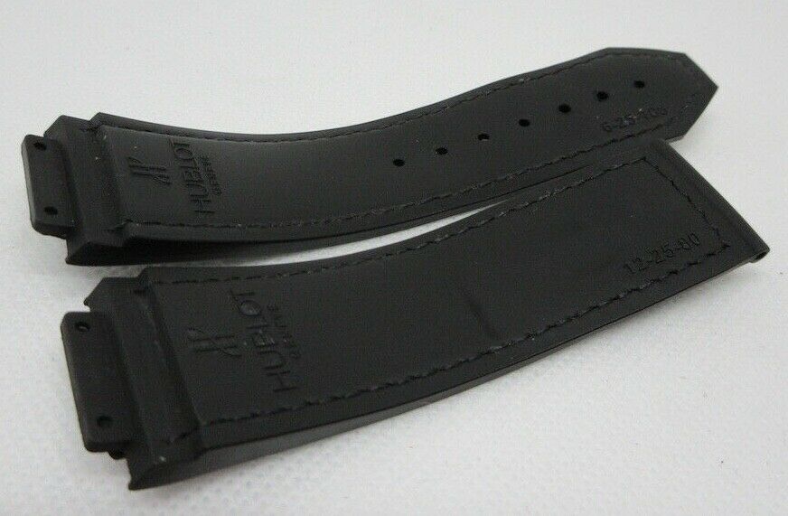 Hublot Big Bang Black Gummy Alligator Strap OEM Genuine for 44mm