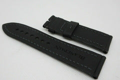 New Blancpain Black Sailcloth Leather Strap 23mm OEM Genuine