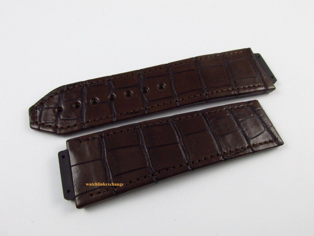 New Hublot Big Bang 25mm Brown Alligator Strap OEM Bag