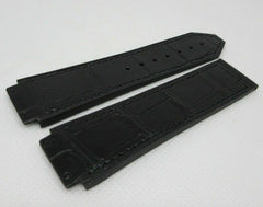 New Hublot 22mm Black Gummy Alligator Strap Glossy OEM Genuine