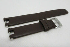 New Baume Mercier 14mm Dark Brown Leather Strap Stainless Steel Buckle OEM
