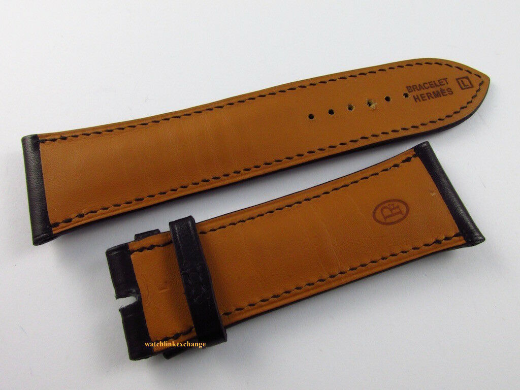 New Parmigiani 25.5mm Black Leather Strap Hermes OEM