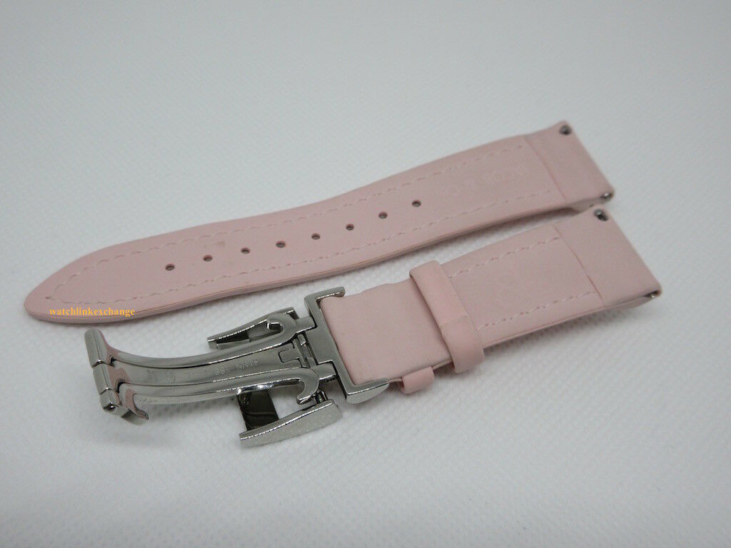 New Jacob & Co. 20mm Pink Poly Rubber Strap Deployant Buckle Stainless Steel