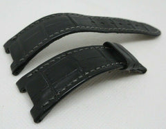 Patek Philippe Nautilus 25mm Black Alligator Strap OEM Genuine for Deployant