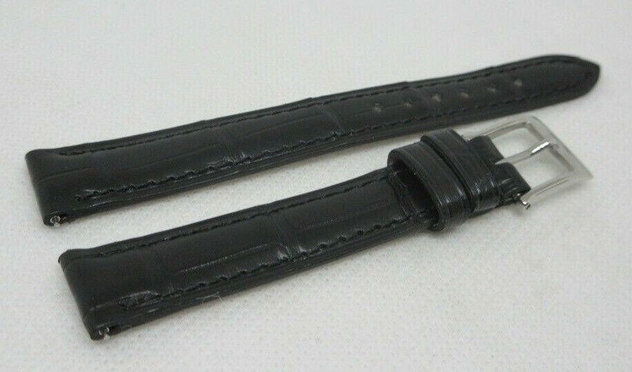 New Camille Fournet 14mm Black Alligator Strap Genuine Buckle Authentic Matte