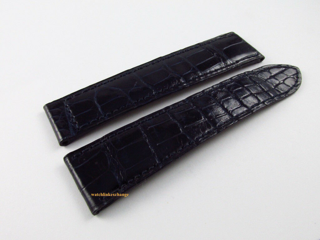 Cartier 20mm Navy Blue Alligator Strap OEM Bag