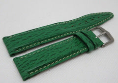 Tag Heuer 19mm Green Sharkskin Leather Strap Stainless Steel Buckle
