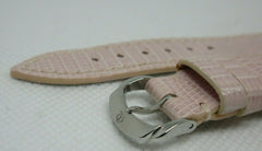 New Baume Mercier 14mm Pink Lizard Strap Stainless Steel Buckle OEM Leather