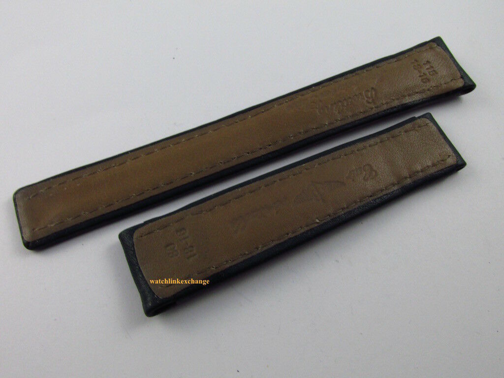 New Breitling 18mm Green Leather Strap for Deployant Buckle OEM