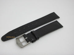 New Tag Heuer 17mm Black Leather Strap Steel Buckle