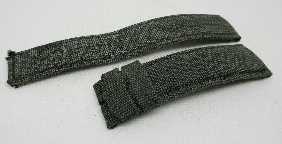 Audemars Piguet Leather Strap 25mm Grey Green Canvas OEM Genuine