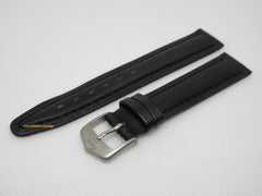 New Tag Heuer 16mm Black Leather Strap Steel Buckle