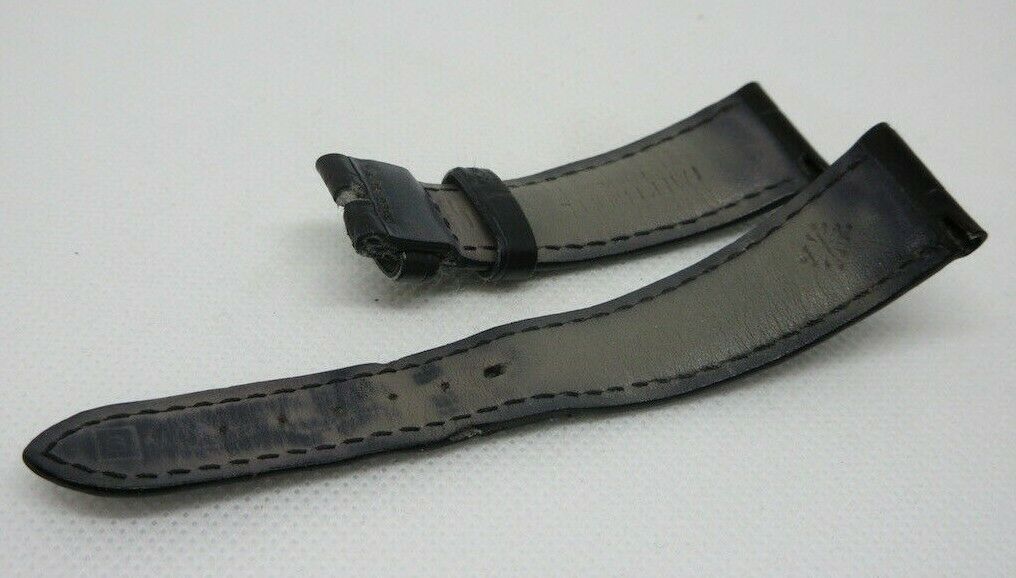 Patek Philippe 19mm Black Alligator Strap OEM Genuine Grey Stitch