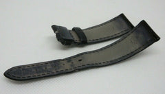 Patek Philippe 19mm Black Alligator Strap OEM Genuine Grey Stitch
