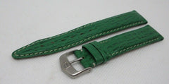 Tag Heuer 17mm Green Sharkskin Leather Strap Stainless Steel Buckle