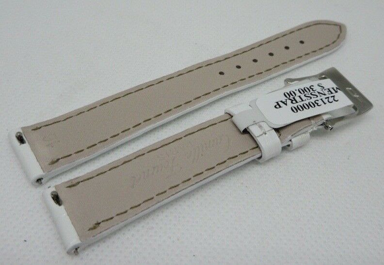 New Camille Fournet 16mm White Alligator Strap Buckle Genuine