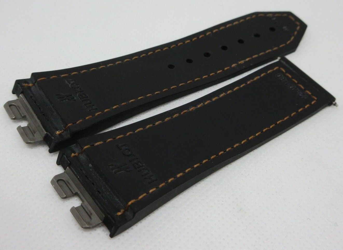 Hublot Big Bang Unico 27mm Black Orange Leather Rubber Strap OEM