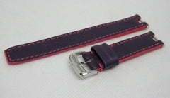New Baume Mercier 14mm Purple Pink Leather Strap Stainless Steel Buckle OEM