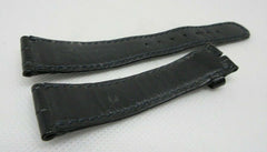 A. Lange & Sohne 20mm Black Alligator Strap OEM Genuine Blue Stitch