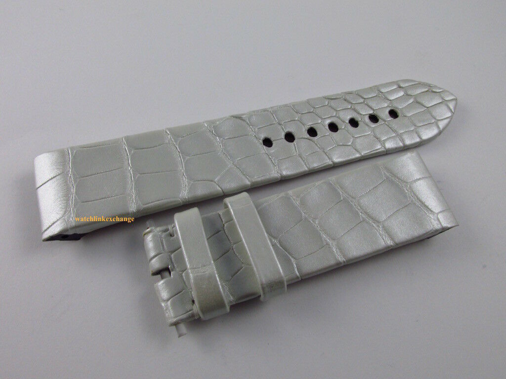 New Cartier 20mm White Pearl Alligator Strap OEM