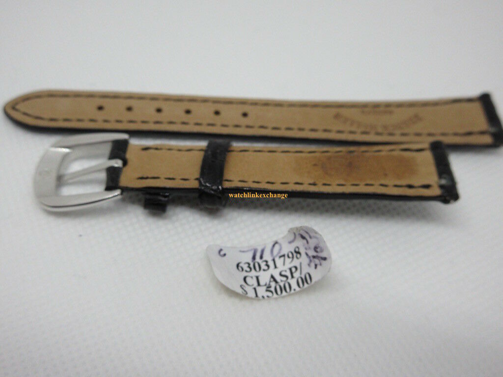 Franck Muller Diamond Stainless Steel Buckle 14mm Black Alligator Strap