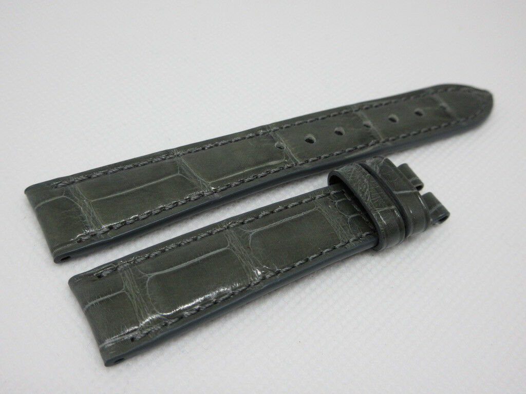 New Zenith 17mm Grey Green Alligator Strap OEM