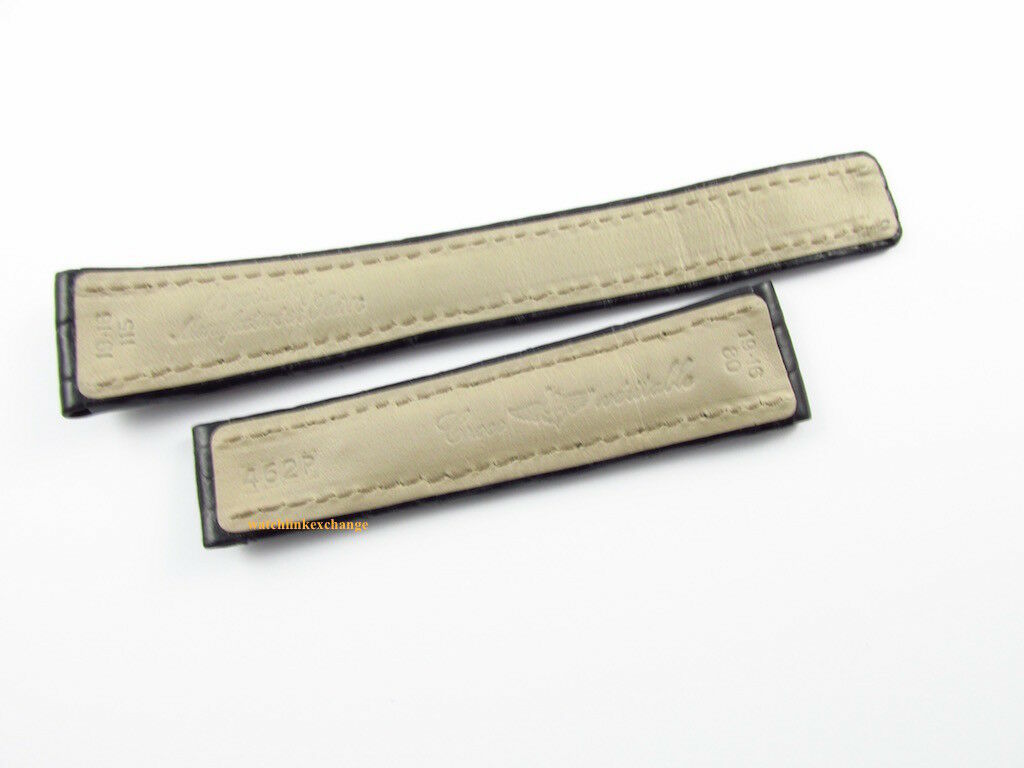 New Breitling 19mm Black Alligator Strap 462P OEM for Deployant Buckle