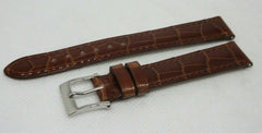 New Camille Fournet 14mm Brown Alligator Strap Genuine Steel Buckle Authentic