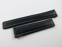 New Breitling 18mm Green Leather Strap for Deployant Buckle OEM