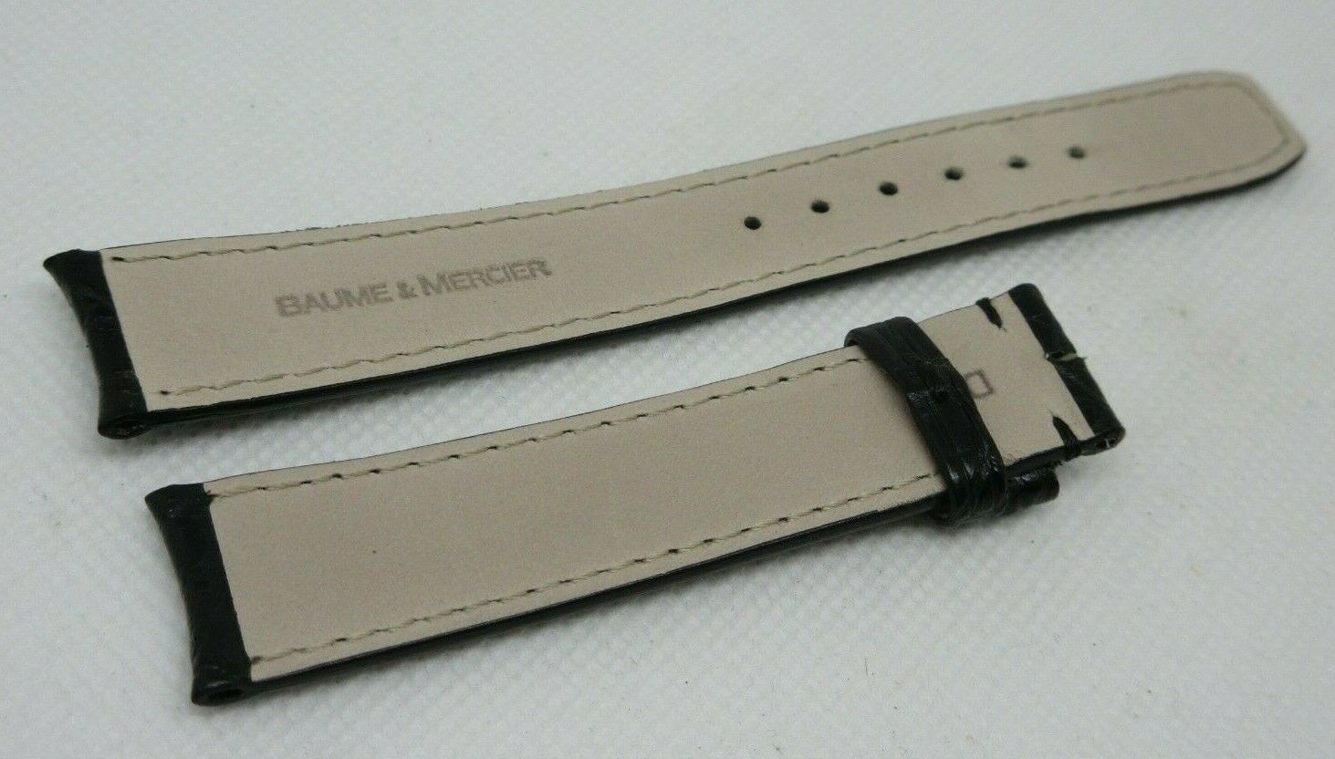 New Baume Mercier 18mm Black Alligator Strap OEM Genuine