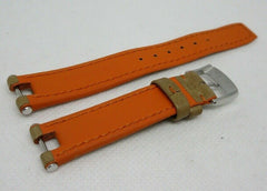 Baume Mercier 14mm Tan Orange Leather Strap Stainless Steel Buckle OEM Beige