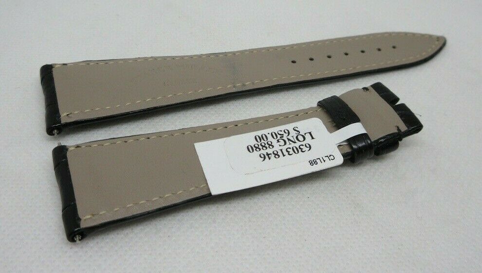 New Franck Muller 22mm Black Alligator Strap OEM Genuine XL Length