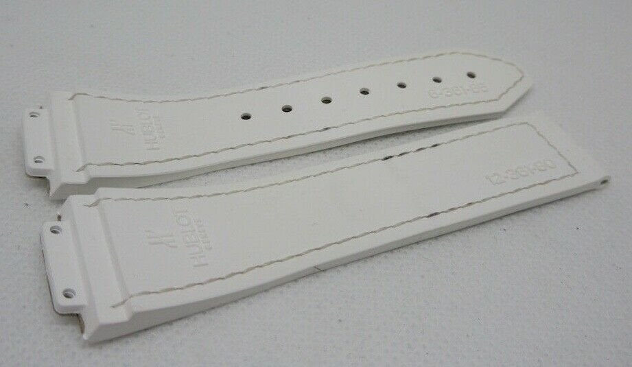 Hublot White Gummy Alligator Strap for Big Bang 38mm OEM Genuine