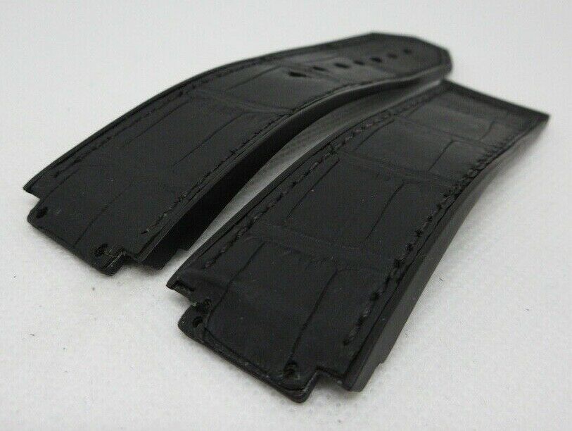 Hublot Big Bang Black Gummy Alligator Strap OEM Genuine for 44mm