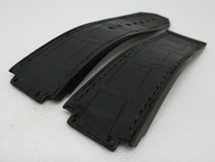 Hublot Big Bang Black Gummy Alligator Strap OEM Genuine for 44mm