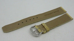 Baume Mercier 16mm Yellow Snakeskin Leather Strap Stainless Steel Buckle OEM