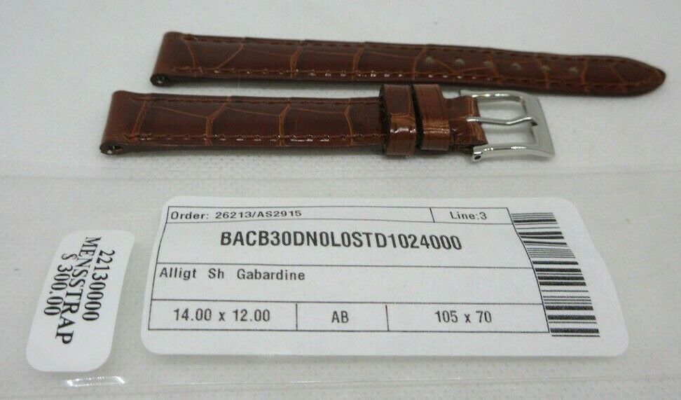 New Camille Fournet 14mm Brown Alligator Strap Genuine Steel Buckle Authentic