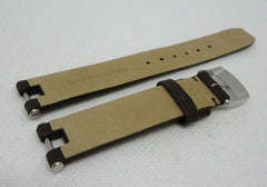 New Baume Mercier 14mm Dark Brown Leather Strap Stainless Steel Buckle OEM