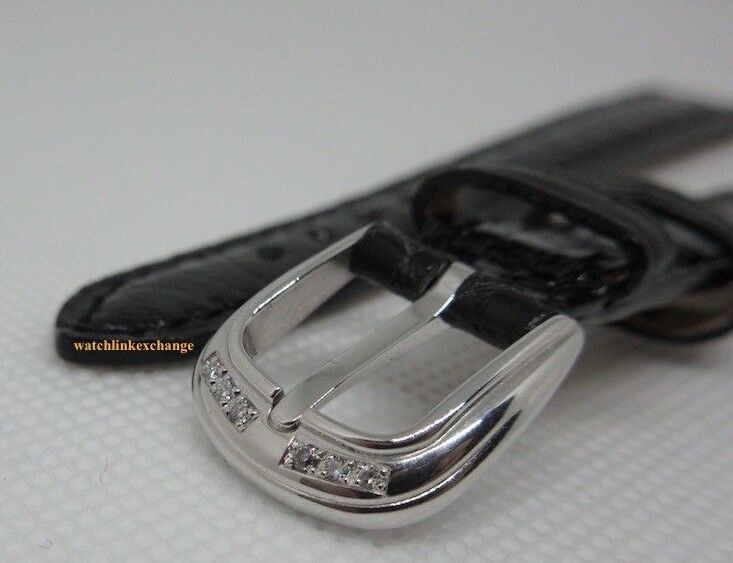 Franck Muller Diamond Stainless Steel Buckle 14mm Black Alligator Strap