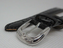 Franck Muller Diamond Stainless Steel Buckle 14mm Black Alligator Strap