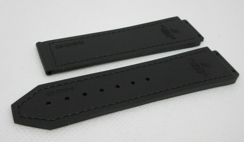 New Hublot 22mm Black Gummy Alligator Strap Glossy OEM Genuine