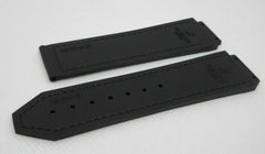 New Hublot 22mm Black Gummy Alligator Strap Glossy OEM Genuine