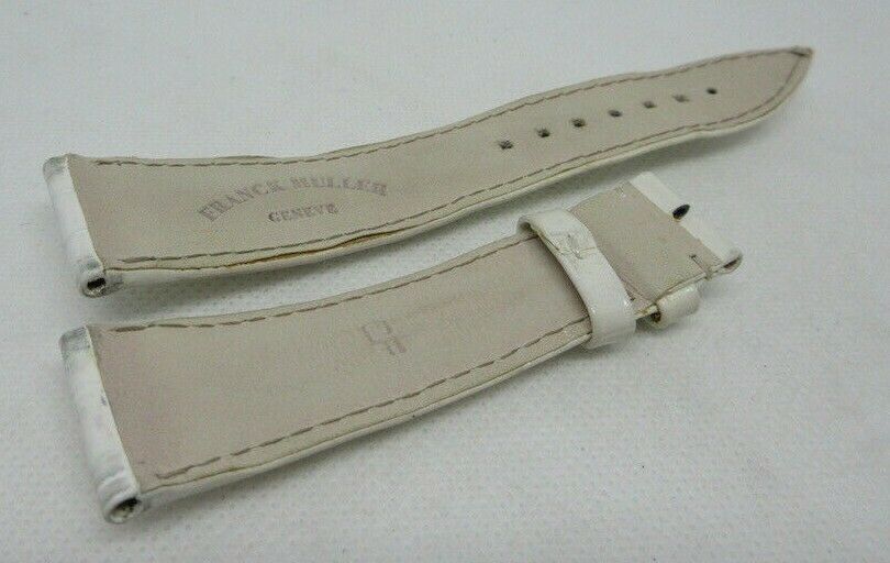 Franck Muller 22mm White Alligator Strap OEM Genuine Glossy