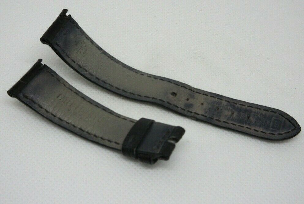 Patek Philippe 19mm Black Alligator Strap OEM Genuine Grey Stitch