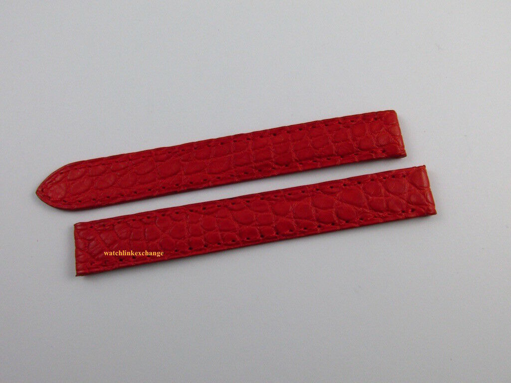 New Cartier 12mm Red Alligator Strap OEM Bag for Deployant Buckle