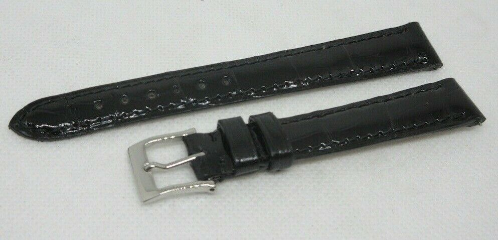 New Camille Fournet 14mm Black Alligator Strap Genuine Steel Buckle Authentic