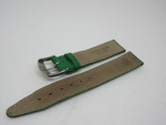 Tag Heuer 17mm Green Sharkskin Leather Strap Stainless Steel Buckle