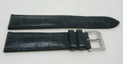 New Camille Fournet 21mm Blue Alligator Strap Genuine Steel Buckle Bag OEM Navy