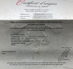 Patek Philippe Nautilus 3800 Certificate Of Origin Blank Undated 3800 / 001 OEM